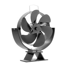 6 Blade Heat Powered Stove Fan Aluminum Alloy for Wood Burning with Air Volume and Quiet Operation