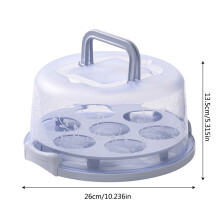WICVIK Cake Carrier with Lid, White Round Cake Holder & Cupcake Container with Dome for 7, 2 in 1 Portable Dessert Box for Cake, Pie, Muffin, Cobbler