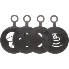 Coffee Latte Mold Cappuccino Art Templates Reusable Stencils 4 Pcs Dusting Tool Stainless Steel Milk
