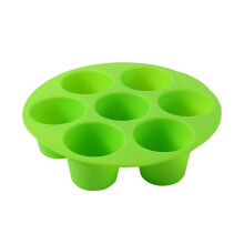 SUSHANG Air Fryer Silicone Cupcake Pan - 7 Mini Muffin Tray, Nonstick Egg Bites Mold, Compatible with Air Fryers