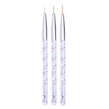 3pcs Nail Painting Brush Set Colorful Surface Ergonomic Handle Ultra-thin Flower Design Stripes Lines Liner DIY Drawing Pen for Manicure QinHai