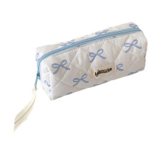 Pencil Case with Bow, Storage Bag for Students, Minimalist Makeup Bag for Girls R0r4 Blue One Size