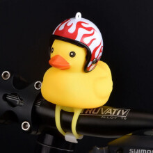 Kids Bike Horn Cute Bicycle Lights Bell Squeeze Horns for Toddler Children Adults Cycling Light Rubber Duck Helmet Toys