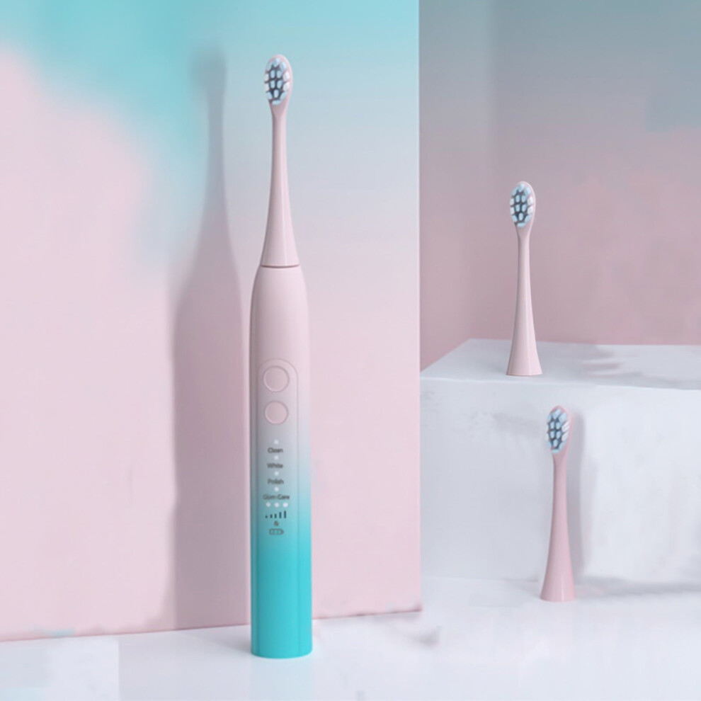 YgkuHd USB Charging Electric Toothbrush, Electric Toothbrush With 2 Brush Heads, Smart 4-ModesTimer Electric Toothbrush IPX7