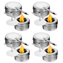 8 Pcs Stainless Steel Chafing Dish Fuel Holder with Lid for Buffet Warming Trays and Parties