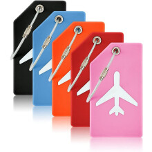 2 Pack Silicone Luggage Tag for Travel, Personalized Suitcase Tags with Name ID Card for Backpack Handbag Travel Bag, Dark Blue