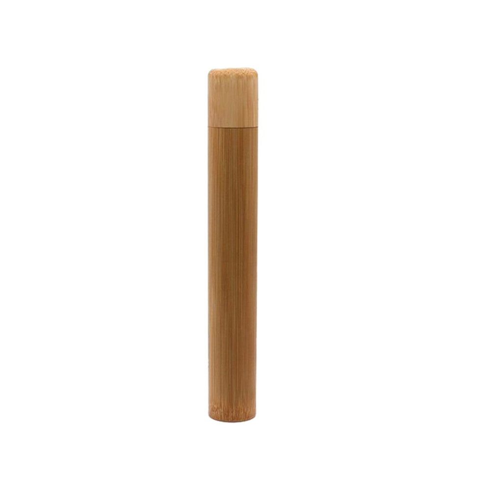 Bamboo Toothbrush Bucket, Portable Travel Case Compatible with Natural Eco-Friendly Toothbrushes, 1X Toothbrush Barrel