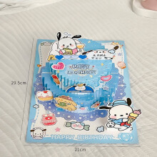 1PC Kuromi Girl Birthday Gift Sanrio Hello Kitty Quiet Book Greeting Card 3D Cake Greeting Card Cute Handmade DIY Children‘s Toy
