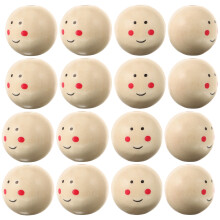 80 pcs Wood Color Smiling Face Doll Head Wooden Bead Loose Beads DIY Jewelry Accessories (Boys 25mm)