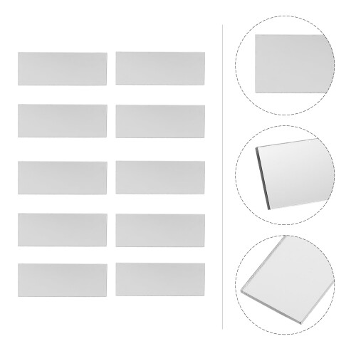 Xing 10pcs Mirror Mosaic Tile Rectangular Mosaic Mirrors Stripes DIY Craft Mirrors 1