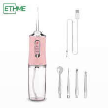 Pink 3-Color Water Flosser for Teeth -Teeth Cleanser Portable, Cordless Oral Irrigator with 230ML Tank for Braces, Home, and Travel