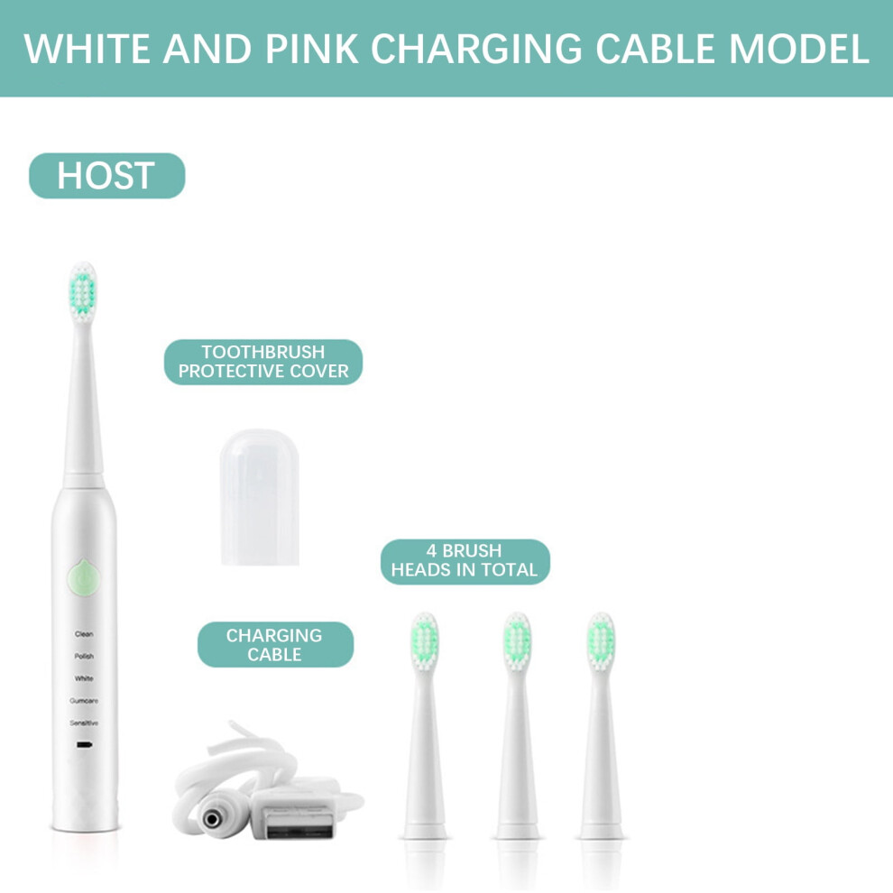 YOBOLK Electric Toothbrush Adult USB Soft Bristle Rechargeable Toothbrush Gift Electric Toothbrush Toothbrush Clearance
