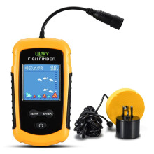 Compact Fish Finder with Round Transducer Sensor and Audible Fish Alarm