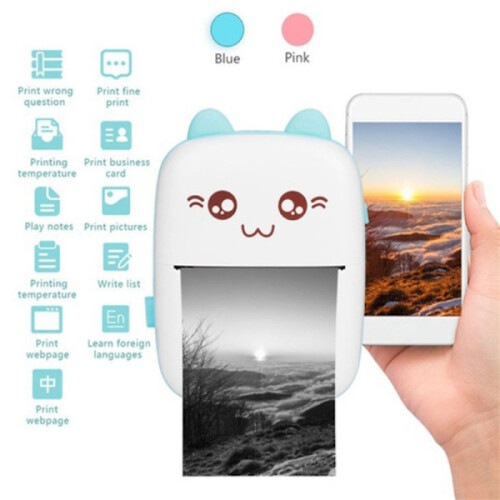 Pocket Printer Portable Thermal with Bluetooth Mini Pi Paper Paper 2