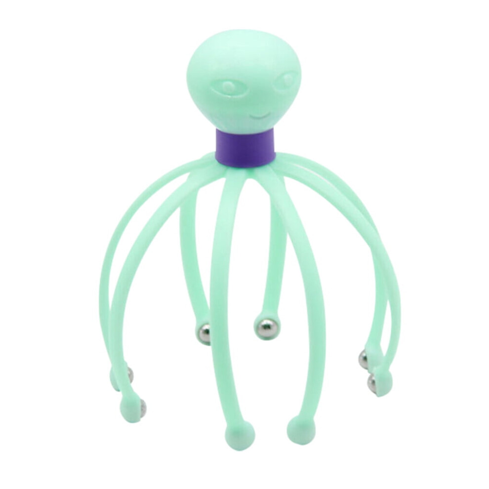 Green Scalp Massager Headache Relief Steel Balls Stress Relaxation Head Massage Scratcher,