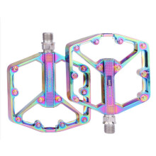 Uclet Bike Accessories Road Mountain Pedal With Removable Non Slip Nails CNC Machining Flat Pedal Aluminum Alloy Non Slip Pedal (Rainbow)