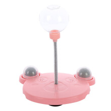 Pet Tumbler Toys Slow Food Feeder Self-Playing Balls Interactive Puzzle Game for Cats and Dogs Pink