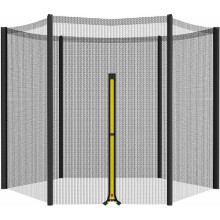 Trampoline Safety Net, Replacement Net for Trampoline, Ø305cm Trampoline Safety Net with Zipper, 6 Straight Posts Safety Net