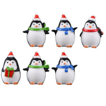 Christmas Mini Ornaments Miniature Figurines Penguin House Buttons Embellishment Resin Decoration Snowglobe Figure