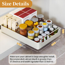 Pullout Cabinet Organizer with Nano Film, Heavy Duty Sliding Basket for Kitchen, Bathroom, Pantry, Collapsible & Non-slip