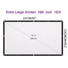 Feiona Portable Projector Screen 120 Inch 16:9 HD Folding Indoor Outdoor Movie Screen Gaming Office Home Cinema Projector Screen