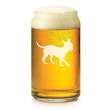 16 oz Beer Can Glass Chihuahua