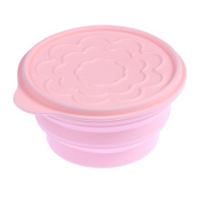 Qiushaoyue 800ml Portable Collapsible Silicone Bowl with Lid, Food-Grade, Space-Saving, Expandable Storage Container Compatible with Outdoor Camping,