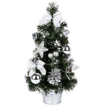 40CM Christmas Trees with Colorful LED Fiber Optic Nightlights for Christmas Decoration Supply Silver