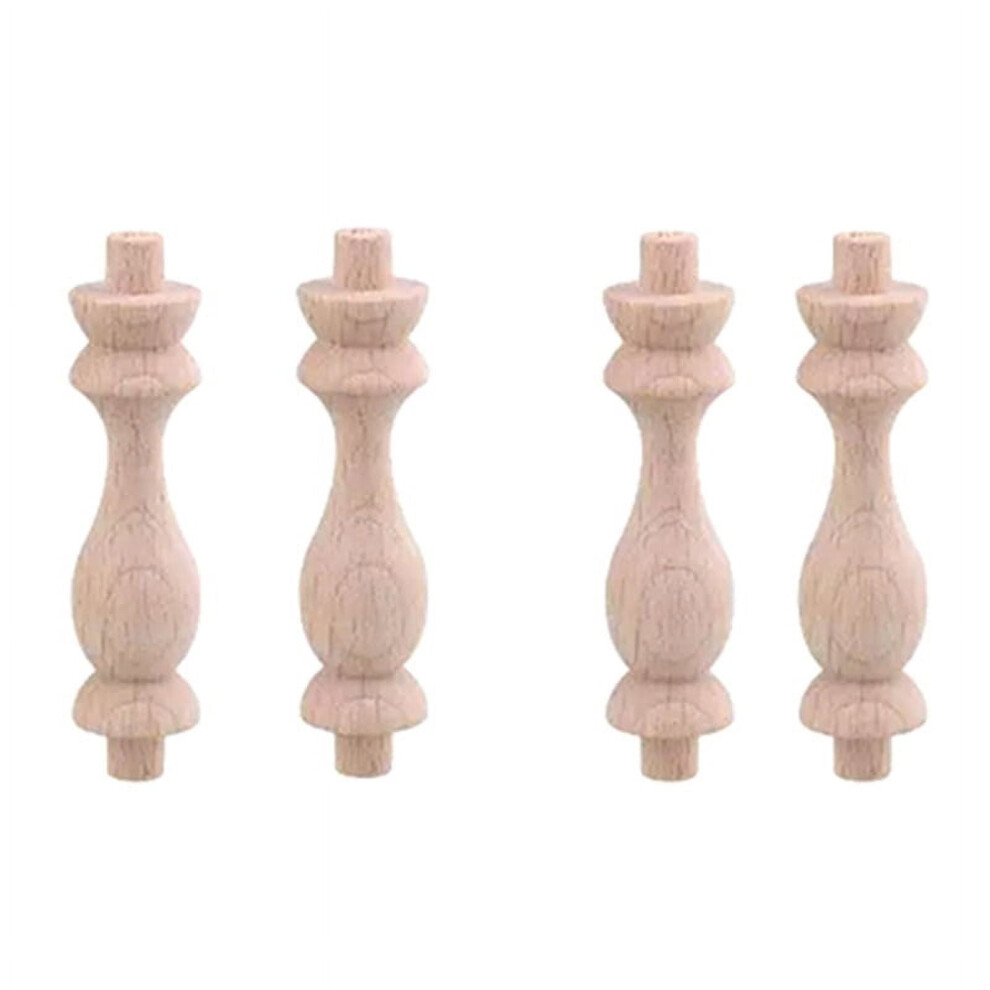 40 Pcs 7.6X1.8cm Beech Unpainted Unfinished Wood Craft Spindles Baluster Restaurant Decor Repair Decoration 9389440509474