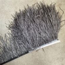 Wholesale 10Yard High Quality Ostrich Feather Trim Fringe Feather Ribbon 10-15CM/4-6Inch Width Sewing Crafts Costumes Decoration Dark grey 2 yards