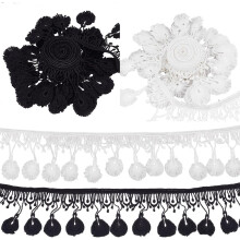 3 Yards 2.7m Crochet Lace Edge Polyester Trim 7.5cm Width Vintage Edging for DIY Wedding Dress Gowns Sewing Craft compatible with embroidery applique