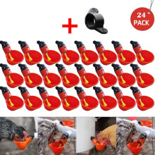Big Holiday Savings! Feed Automatic Bird Coop Poultry Chicken Fowl Drinker Water Drinking Cups 24Pcs Great Gifts for Less on Clearance