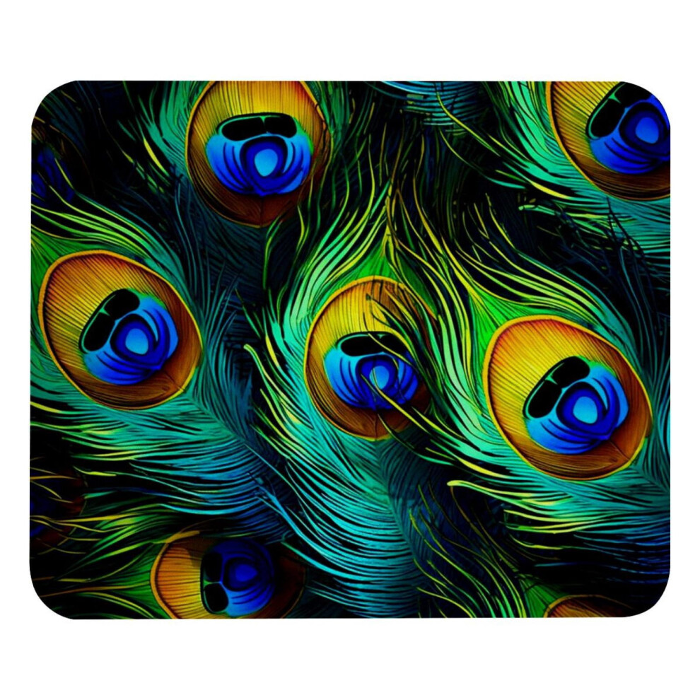 Peacock Feather Pretty Mouse Pad, Comfortable Mousepad With Smooth Surface And Non-Slip For Pain Relief, Computer, Laptop, Office & Home, 8.3X9.8in 9389440629943