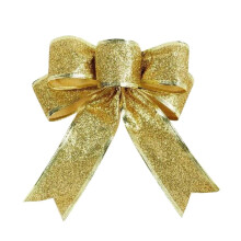 Big Bow Christmas Ornaments Tie Glittering Pink Silver Gold Ribbon Bow Christmas Tree Decoration Manual