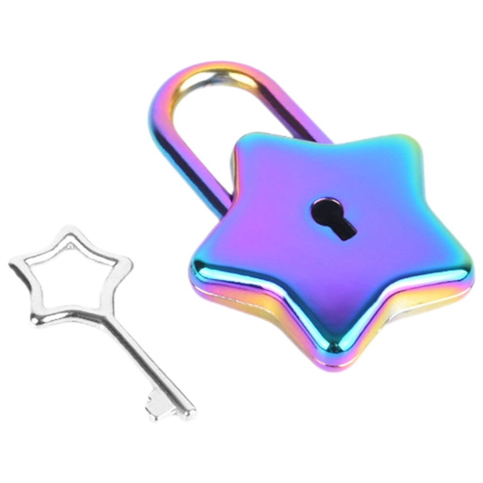 Eease Star Shaped Padlock Diy Star Shape Lock Diary Decorative Padlock For Girl With Key 9389440630963