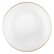 VeZee's Transparent / Gold Rim Hammered Plastic 13" Chargers (4 Count) - Great for Dinner Parties