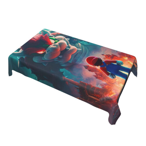Mario Rectangular Tablecloth Water Resistance Antiwrinkle Spillproof Soft Fabric Table Cloth 60"X90" 2