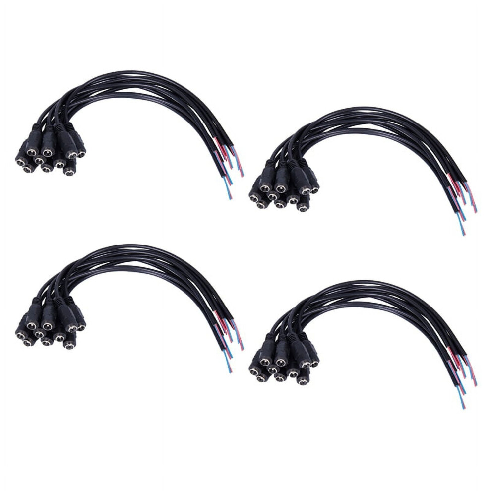 40Pcs 12V Dc Power Plug Female Jack Plug Connector Cable 5.5X2.1mm With Cord Cable 15Cm For Cctv Led Strip Light 9389440631137