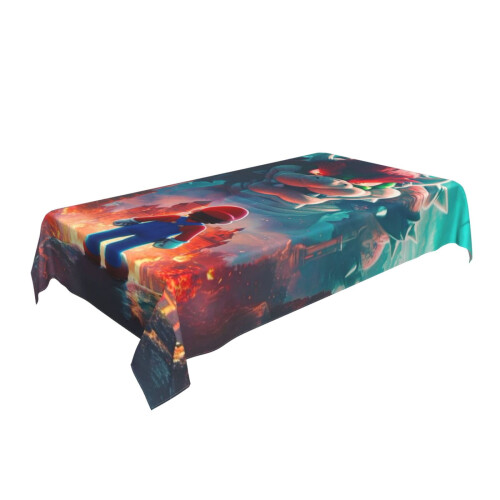 Mario Rectangular Tablecloth Water Resistance Antiwrinkle Spillproof Soft Fabric Table Cloth 60"X90" 1