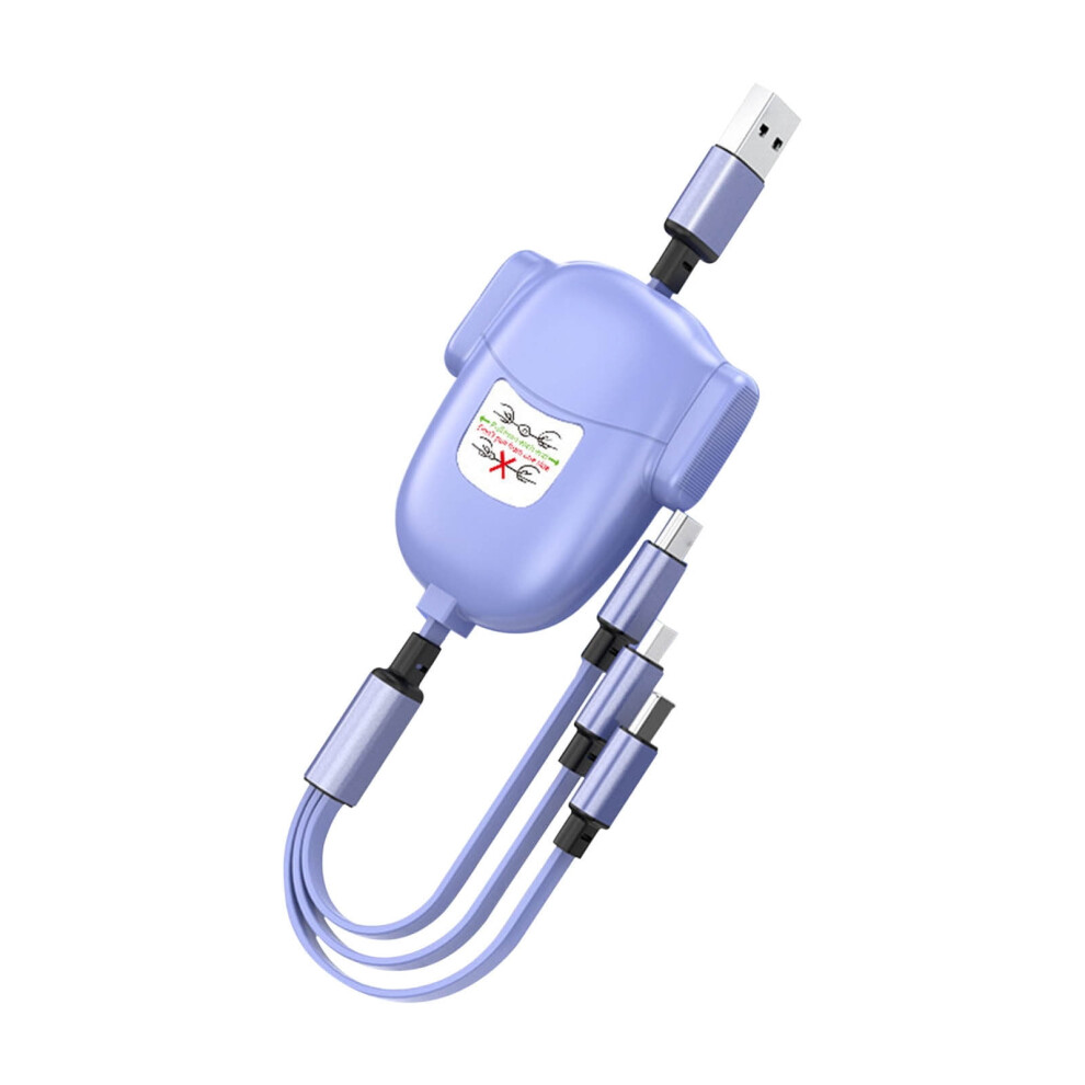 Valseel 3-In-1 Usb Cable With Type C/Micro Usb/Ios Port, Retractable 105Cm, Fast Charging, Compatible With 9110895353400