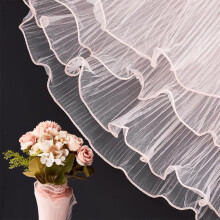 Pink 4.5 Yards 3pcs Flower Wrapping Mesh Paper, Simplicity Semi-Transparent Pleated Wavy Mesh for Bouquet Packaging, DIY Wedding Decor