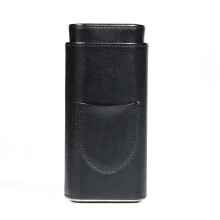 Case Three-Finger Portable Humidor PU Leather Case Box,Black