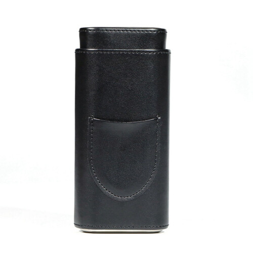 Case Three-Finger Portable Humidor PU Leather Case Box,Black