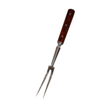 14 Inch Forged Full Tang Carving Fork with Ergonomic Wood Handle for Secure Meat Holding