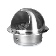 304 Stainless Steel Wall Vent 9.84in Rainproof Round Air Vent Cover with Mesh for Home or Office