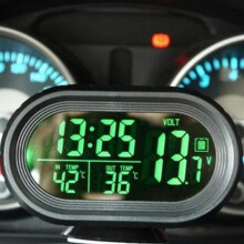 Shkalacar car digital thermometer clock, car digital temperature indicator panel clock, DC 12V