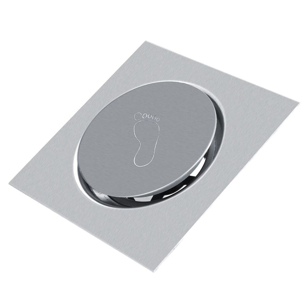Stainless Steel Pedal Floor Drain 15X15cm For Bathroom, Garage, Basement 4901382776209