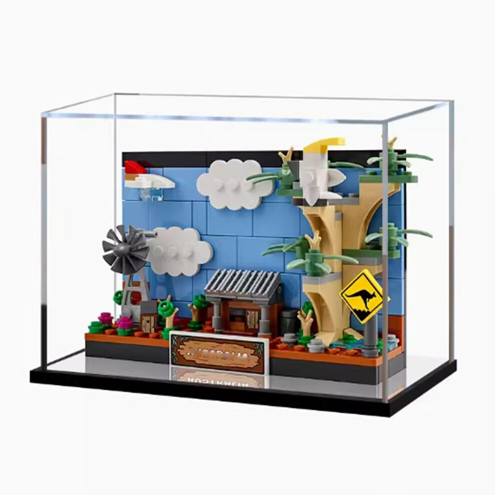 Acrylic Display Case for  40651 Postcard from Australia, Dustproof UV Resistant with Mirror Base-image-OPC-PR6WSKD-NEW