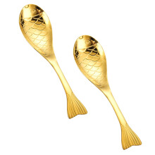 2 Pcs Cartoon Fish Spoon Food Flatware Vintage Stir Spoons Serving Coffee Stainless Steel Child