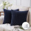 Phantoscope 22" x 22" Modern, Contemporary, Transitional Navy Blue Striped Polyester Throw Pillow , ( 2 Count) 1